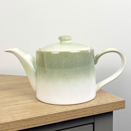 Ceramic teapot green stoneware - teapot,