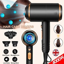 4000W Professional Hair Dryer Nozzle Low Noise Ionic Blow Dryer with Diffuser ..