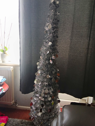 Silver tinsel artificial - silver,