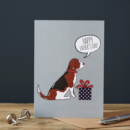 Dog father day greeting card - dog, father's