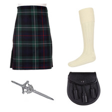 4 Piece Kilt Package with Sporran Socks and Kilt Pin - Sizes 30-44 - MacKenzie