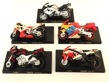 5 x Yamaha Maisto Die Cast Motorcycle Models - 1:28 - Super Bikes - TDM YZF FZR