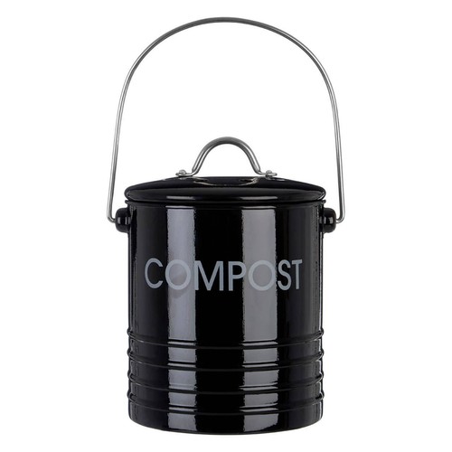 Small black compost caddy - compost,