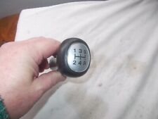 FORD FIESTA,ESCORT & OTHERS SILVER TOP & BLACK LEATHER 5 SPEED SCREW-ON GEARKNOB