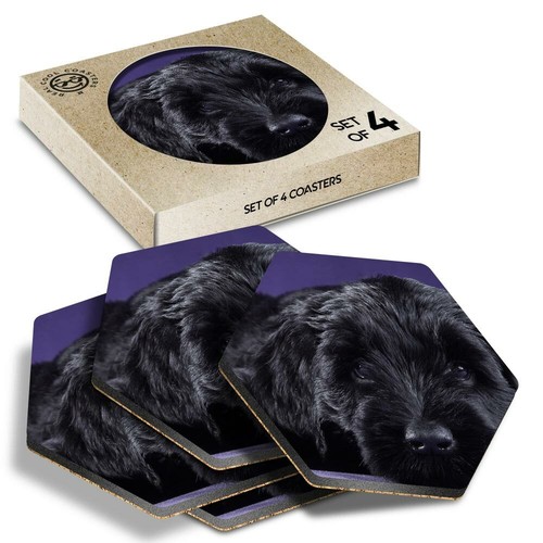 Hexagon coasters black - coasters,