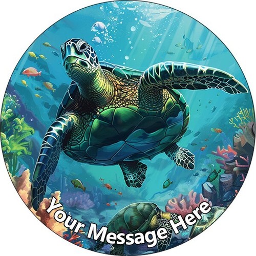 Sea turtle personalised cake - sea,