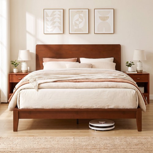 Homcom queen bamboo - queen, frame