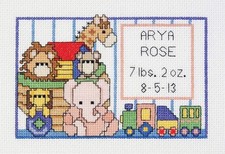 Janlynn Toy Birth Sampler Counted Cross Stitch Kit