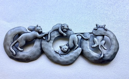Vintage playful cats - cats, on
