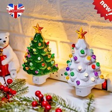 Christmas Tree Night Light, Ceramic Tree Light with ON/Off Switch and Plug New