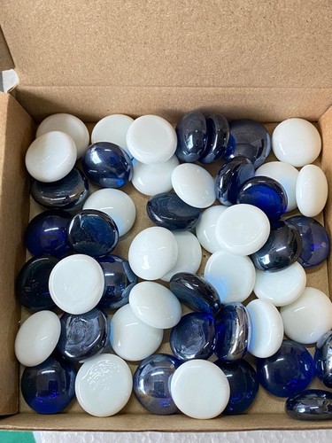 White glass stones pebbles - glass,