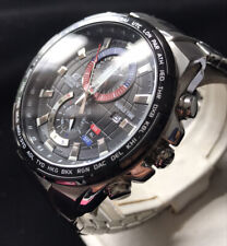 Mens Genuine Casio Edifice Alarm World Time  EFR-550D-1AVUEF Black Steel Large