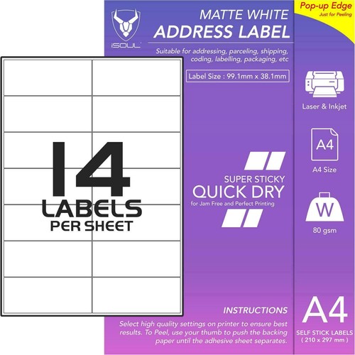 Labels per sheet matt - labels,