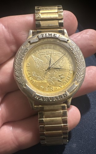 Man watch harvard time - harvard, gold