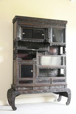 Antique Oriental Japanese Meiji Shodana Cabinet