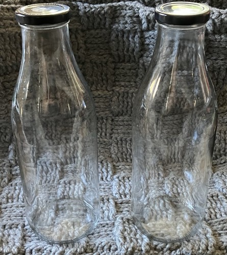 Glass milk bottles with - x,