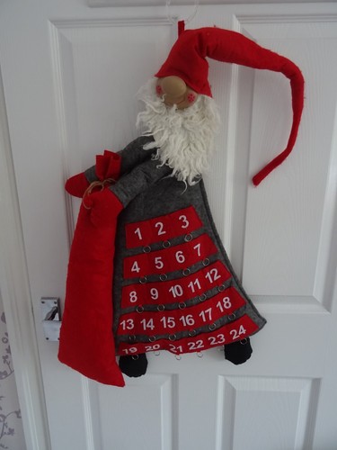 Hanging fabric santa advent - fabric,