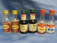 6 Small EMPTY Glass & Plastic Bottles with metal screw Lids Props Display Re-Use