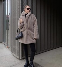 ZARA FAUX FUR COAT CARAMEL