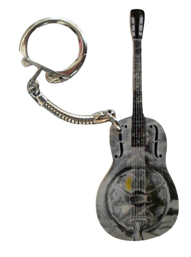 Resonator guitar keyring - guitar,