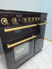 CERAMIC RANGEMASTER 90 CM RANG COOKER IN BLACK AND GOLD. Ref--ED294