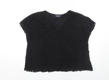 Saloos Women's Black Lace V-Neck Plus Size Blouse 2XL