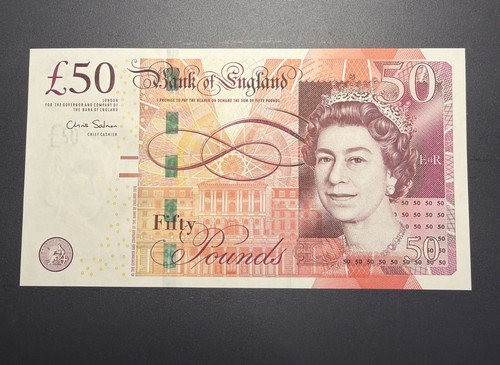 2011 banknote prefix aa01 - £50,
