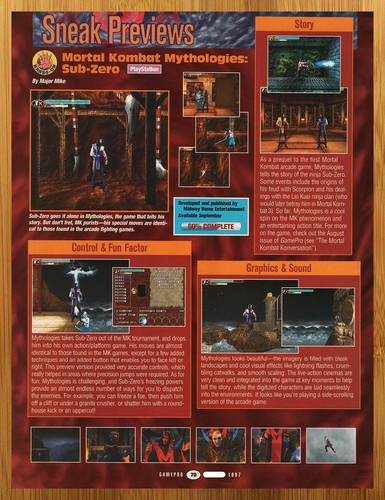 1997 mortal kombat - mortal, mythologies
