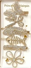 6pcs Rhinestone Hair Clips Hair Clips Barrettes Pins Set for Women Girls 