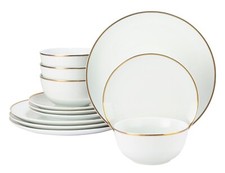 12Pc Dinner Plates Bowls Set