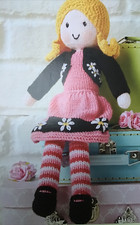 Knitting Pattern for Rag doll Approx 14 3/4” Tall  DK (189)
