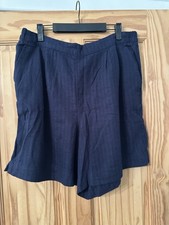 Next Linen Shorts Blue, Size 16, UK