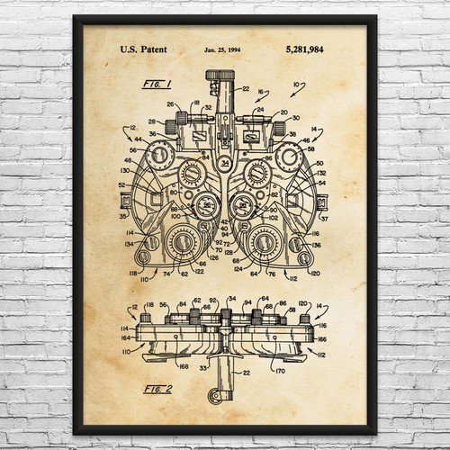 Phoropter patent wall art - wall,
