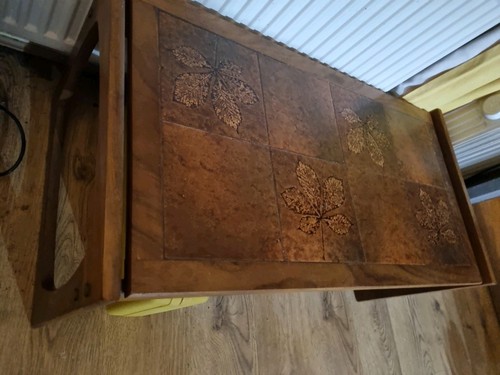 Lovely teak coffee - coffee, table,tiled