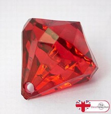 LARGE FACETED RED ACRYLIC