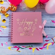 30th Birthday Pink Scrapbook Guest Book Photo album Gold Script
