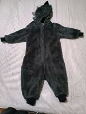 NEXT BABY BOYS 12-18 MONTHS GREY DINOSAUR PRAMSUIT, SNOWSUIT 