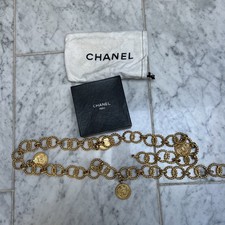 Real VINTAGE 90’s CHANEL Women's Belt 1pc Gold Plated