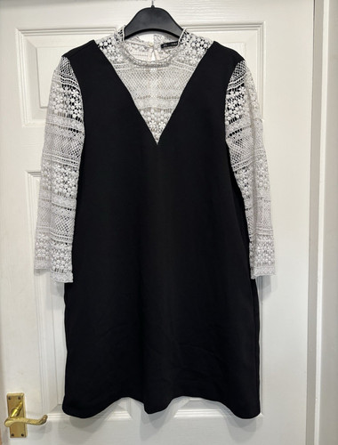 Zara basic black white - black, lace