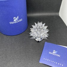 Swarovski Crystal Oval Hedgehog Figurine 1980s Med Retired Austria 2.25in 13265