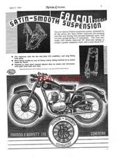 Original 1954 Advert for FRANCIS-BARNETT 200cc 'FALCON' Motorcycle Print Ad 731E