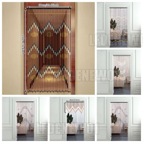 Wooden beaded bamboo door - wooden,