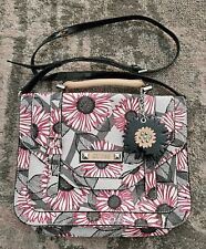 GUESS Floral Satchel Shoulder Charm Handbag Bag VGC