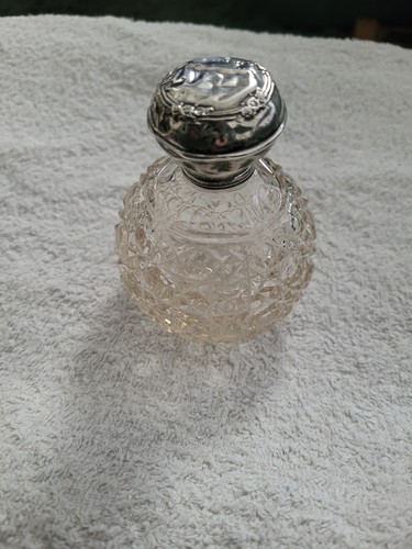 Antique cut glass bottle with - ,