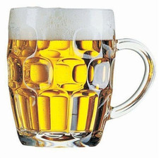 12x Dimpled Beer Tankard Half Pint Glass