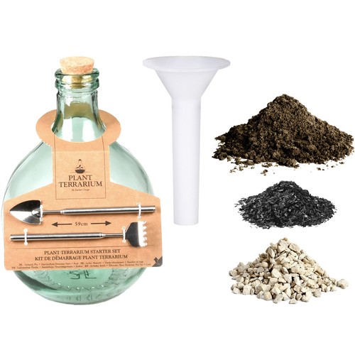 Glass terrarium set - terrarium, bottle