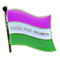 Suffragette flag lapel pin - suffragette,