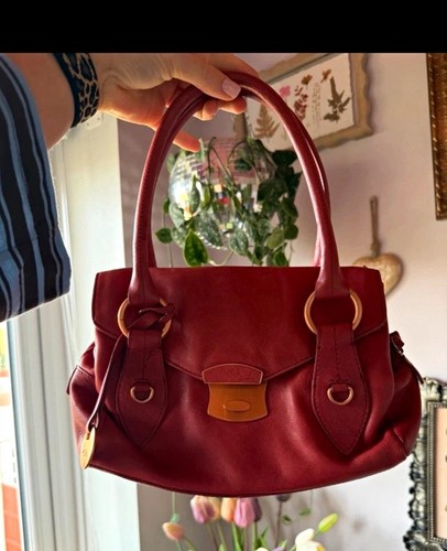 Tula red leather satchel - red,