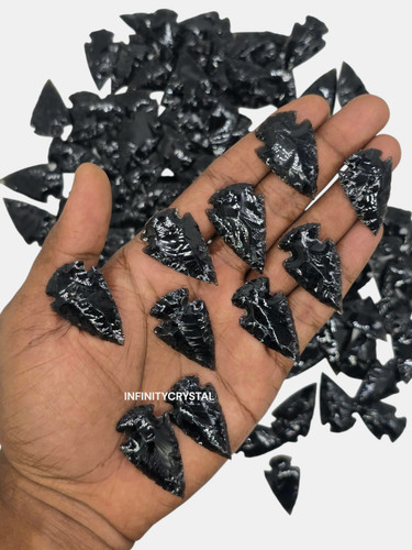 Bulk obsidian arrowhead - obsidian,