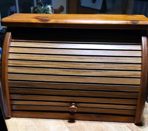 Vintage wooden roll top bread - wooden,